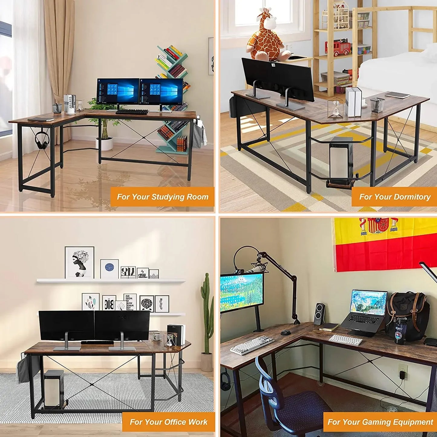 L-förmiger Schreibtisch Computer Ecke Schreibtisch Home Gaming Schreiben Studie Workstation Tisch