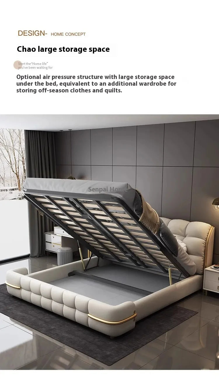 Ästhetisches, luxuriöses, einzigartiges Bett, Queen-Size-Bett, elastisches Schlafzimmer, Doppelbett, Schlafen, 180 x 200 cm, Camas De Matrimonio Dormitorio, Heimdekoration