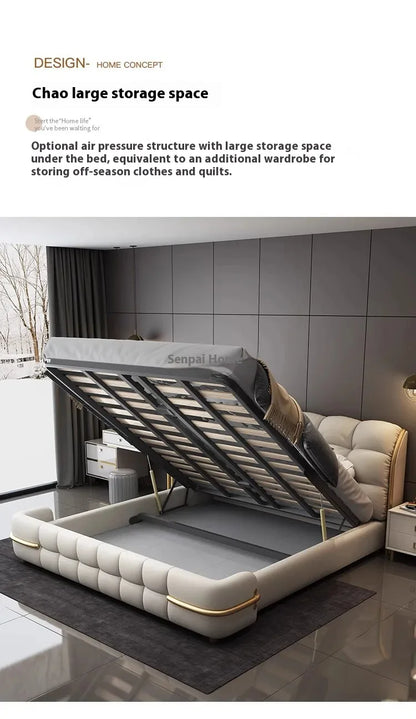 Ästhetisches, luxuriöses, einzigartiges Bett, Queen-Size-Bett, elastisches Schlafzimmer, Doppelbett, Schlafen, 180 x 200 cm, Camas De Matrimonio Dormitorio, Heimdekoration