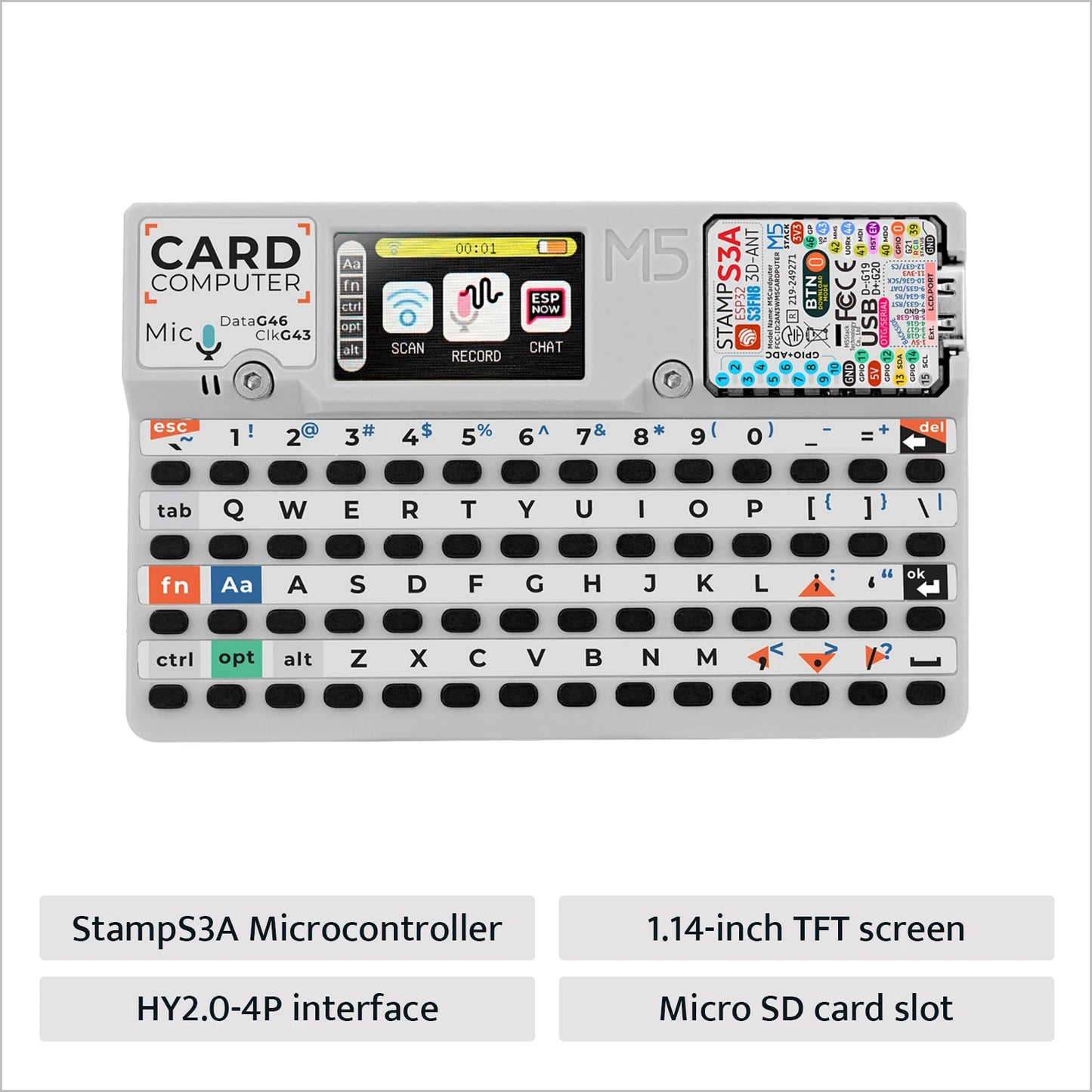 M55Stack Official Cardputer v1.1 with M5stampS3A  Board ESP32-S3 Portable Computer 1.14 Inch Screen 56Key Keyboard Card.
