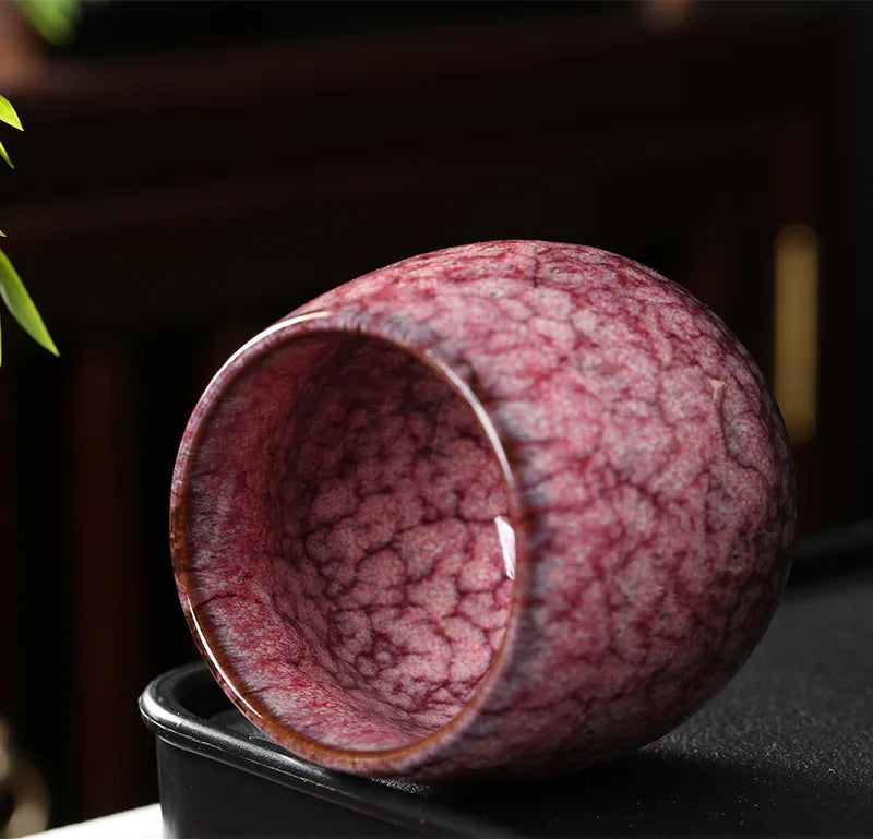 1pcs 250ml Chinese Style Kiln Changed Ceramic Coffee Cup Espresso Cups Pottery Cute Tea Cups Household Kung Fu Teacup Wholesale.