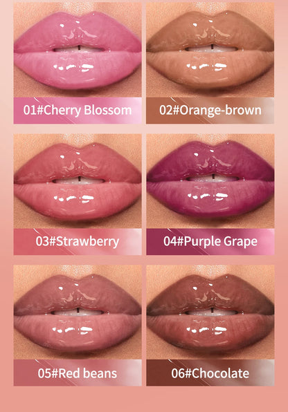 QIBEST Crystal Lip Balm Moisturizing Lip Gloss Oil Jelly Lipgloss Long Lasting Liquid Lipstick Hydrating Tinted Lip Serum Makeup.