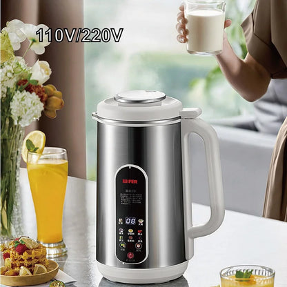 110V/220V Soy Milk Machine Electric Juicer Multifunctional Wall Breaking Machine Kitchen Auto Heating Rice Paste Machine 1200ml.