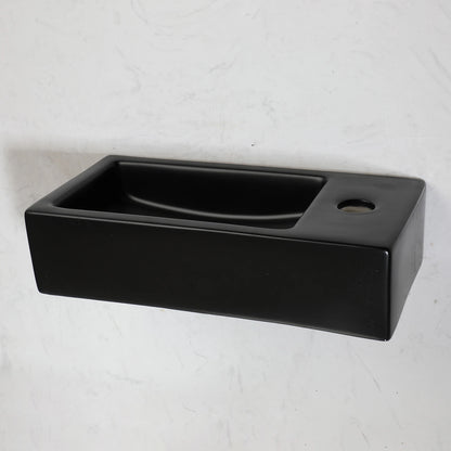 JIENI Art Ceramics Einzelwaschbecken, modernes Wandwaschbecken im europäischen Stil, quadratisches, minimalistisches Waschbecken aus Porzellan