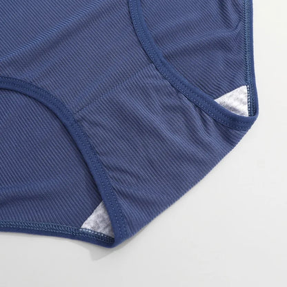 6PCS Women's Plus Size Lace Panties Seamless Solid Color Sport Cozy Physiological Underwear Female Breathable Elastic Lingerie