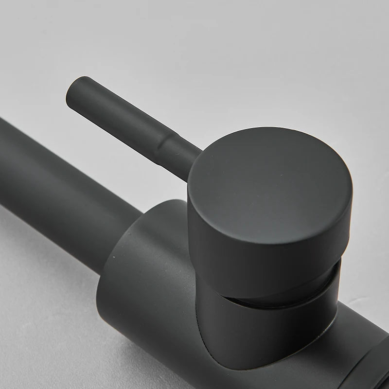 Matte Kitchen Faucet Deck Sinks Faucet High Arch 360 Degree Swivel Cold Hot Mixer Water Tap