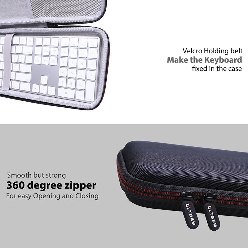 LTGEM EVA Hard Case for Apple Magic Keyboard with Numeric Keypad Carrying Storage Bag.