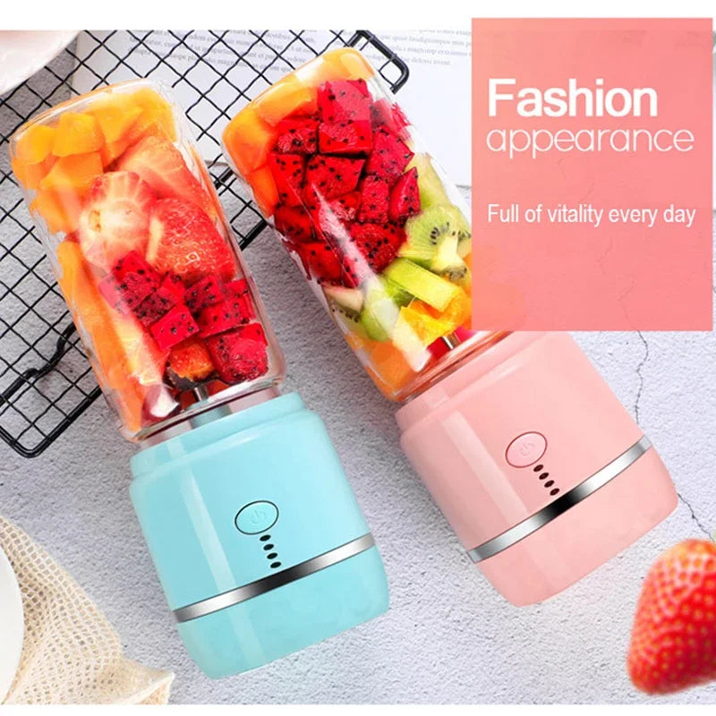 Portable Electric Fruit Juicer Wireless USB Rechargeable 6 Blades Mini Mixer Multifunction Summer Smoothie Blender Machine.