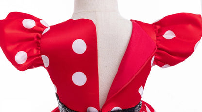 Disney Minnie Mouse Mädchen Polka Dot Schleife Prinzessin Kleid Jungen Kinder Mickey Mouse Halloween Karneval Party Performance Kleidung Anzug.
