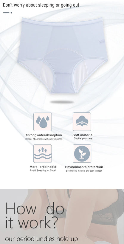 Women Menstrual Panties 5pcs High Waist Menstruation Underpants Leak Proof Period Briefs L-8XL Plus Size Physiological Briefs.