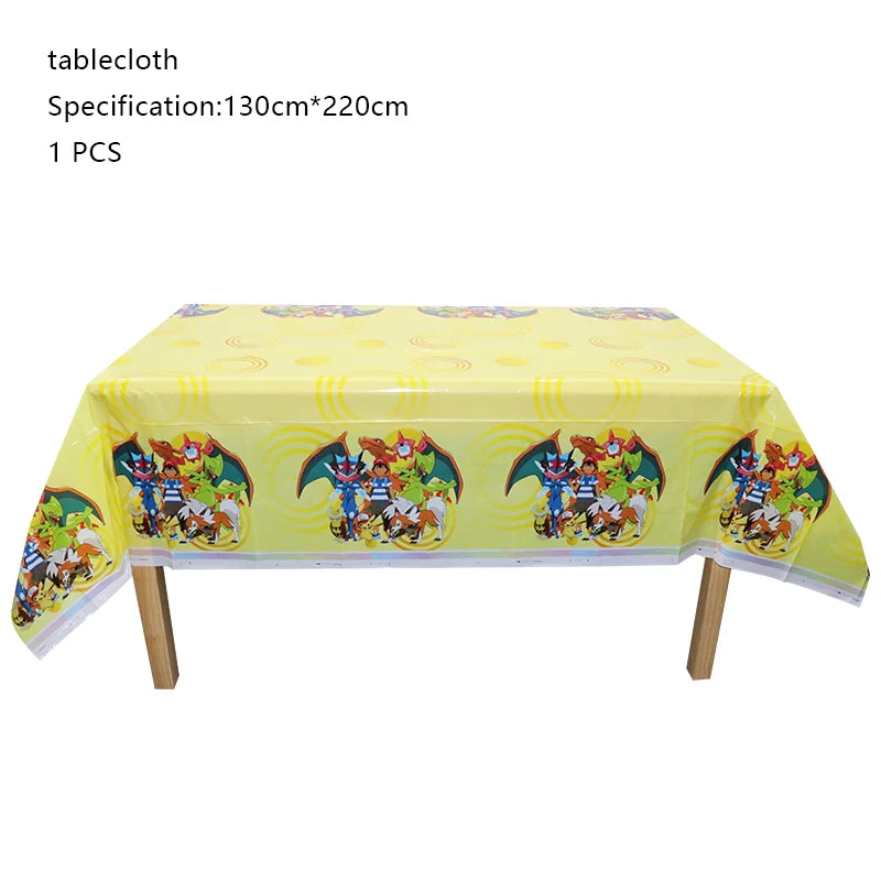 Pokemon Geburtstag Party Dekoration Neue Ligntning Pikachu Ballon Kid Event Liefert Einweg Geschirr Banner Hintergrund Platte