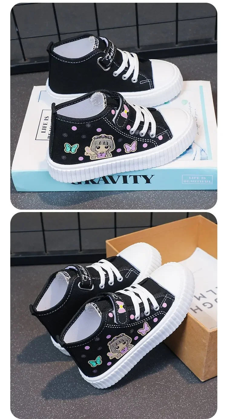 Multi Colored Kids Casual Shoes Cartoon Mid Top Anti Slip Spring Autumn Outdoor Kids Canvas Shoe Sizes 26-37 Sandalias De Mujer.