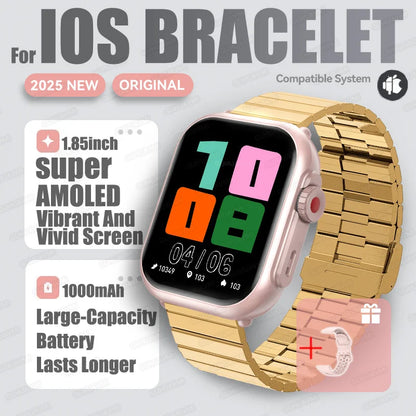 2025 New For Huawei Xiaomi Smart Watch Men Women 1.85-Inch HD AMOLED Full Touch Screen IP68 Waterproof Bluetooth Call SmartWatch