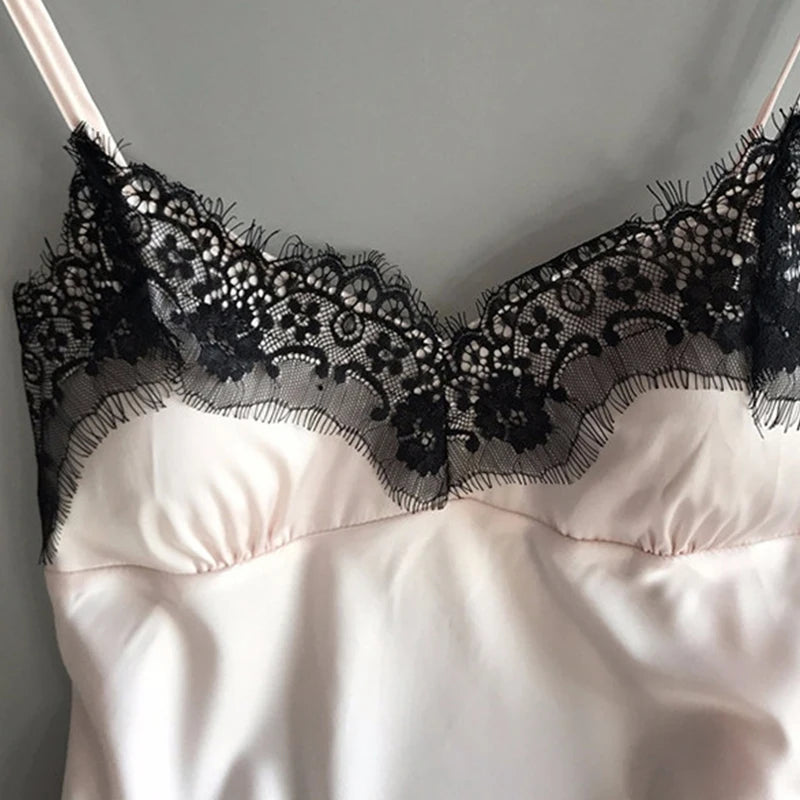 Frauen Pyjama Anzug Mode V-ausschnitt Stretch Satin Babydoll Spitze Sexy Dessous Bowknot Pyjamas Schlaf Shorts Set Nachtwäsche Neue.