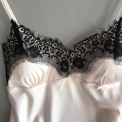 Frauen Pyjama Anzug Mode V-ausschnitt Stretch Satin Babydoll Spitze Sexy Dessous Bowknot Pyjamas Schlaf Shorts Set Nachtwäsche Neue.