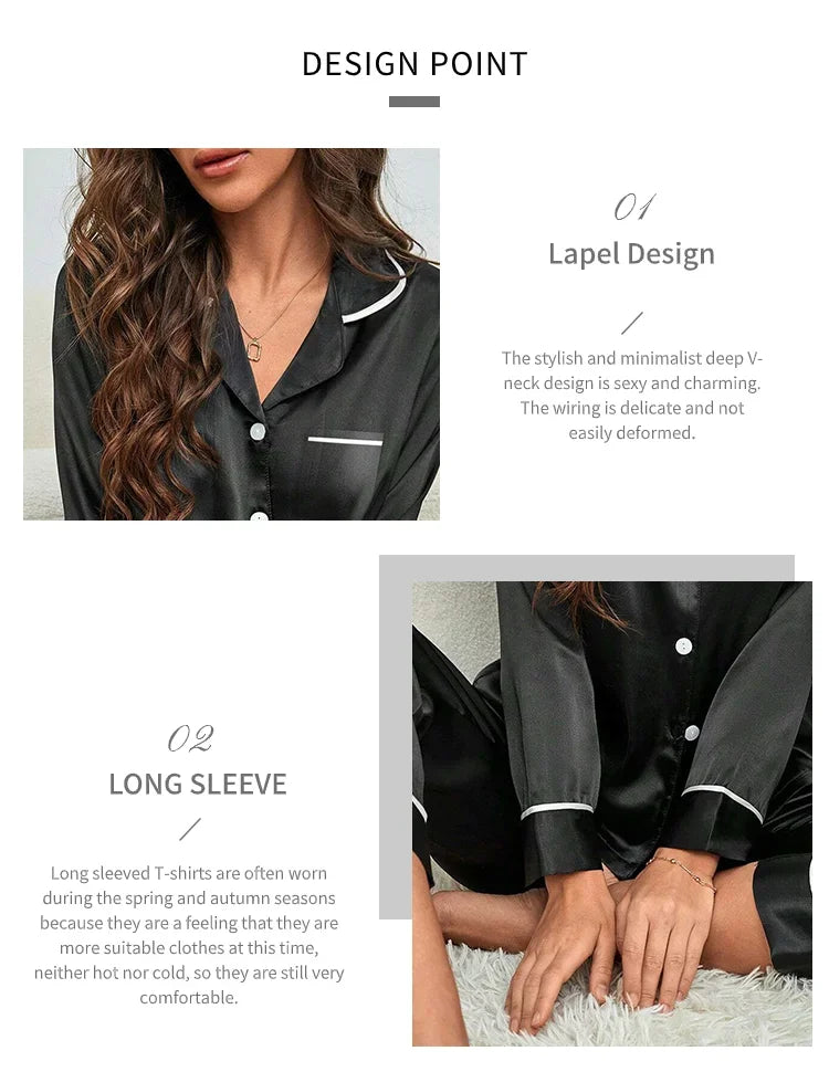 Plus Größe Eis Seide Pyjamas Frauen Lange Ärmeln Einfarbig Lose 5xl Hause Tragen Damen Bequeme Nachtwäsche 2PCS set Nachtwäsche.