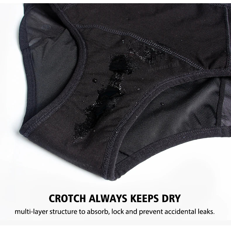 High Waist Period Underwear Lace Mesh Menstrual Panties Women Menstrual Cycle Absorbent Underwear Girl Panties for Monthly.