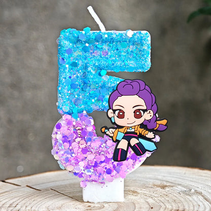 Heißer Kpop Dämon Jäger Thema Kerze 3D Nummer 0-9 Kinder Geburtstag Kuchen Dekoration Baby Dusche Anime Party liefert Geschenke