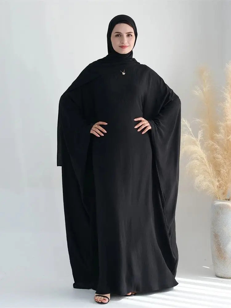 Ramadan Eid Baumwolle Leinen Khimar Abaya Set Dubai Muslim Sets Hijab Kleid Kaftan Abayas Kaftan Marocain Femme Vestidos Para Mujer.