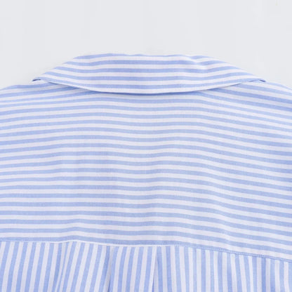 Women Fashion Spring Cotton Oxford Long Sleeve Single-breasted Lapel Blouse Street Clothing Shirt Chic Ladies Tops Mujer