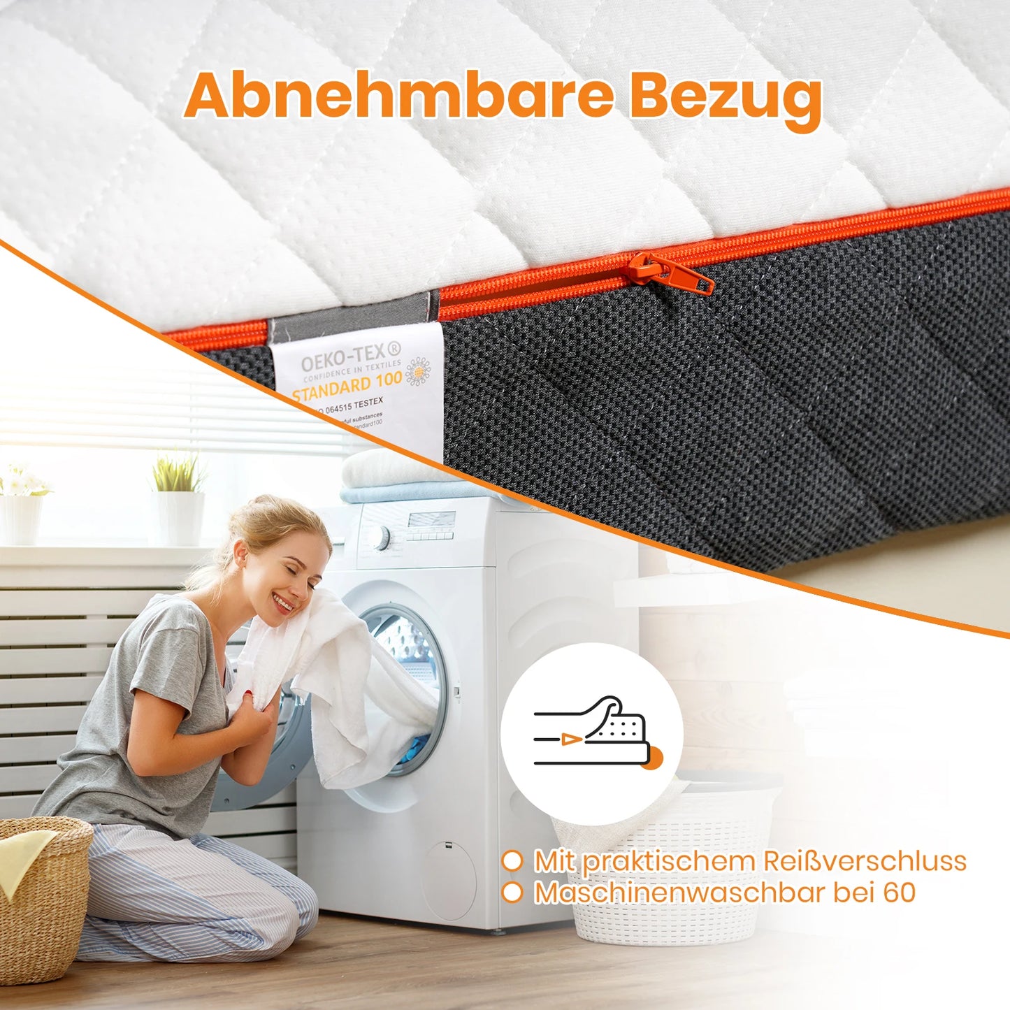 Good Nite Orthopedic Kaltschaummatratze [18cm]–5-Zonen Ergonomie, Öko-Tex Zertifiziert, Atmungsaktiver Bezug| H2/H3 Härtegrade