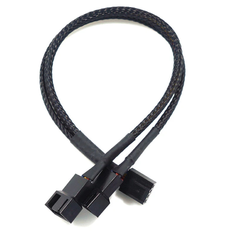 New 4 Pin Pwm Fan Cable 1 To 4/3/2/1 Ways Splitter Black Sleeved 27cm Extension Cable Connector Pwm Extension Cables.
