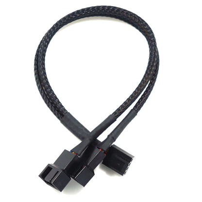 New 4 Pin Pwm Fan Cable 1 To 4/3/2/1 Ways Splitter Black Sleeved 27cm Extension Cable Connector Pwm Extension Cables.