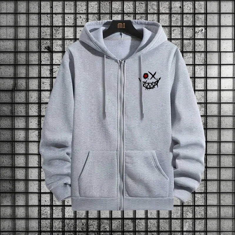 2025 Fall/Winter New Men's Tracksuit Zipper Hoodie Black Sweatpants Urban Fashion Hooded Sweatshirt Jogger Set Male Gym Outfits.