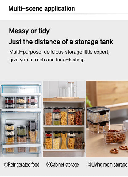 Dry Food Storage Box Food Containers Transparent Stackable Kitchen Spaghetti Noodles Sealed Tank Cans Organizers Bottles
