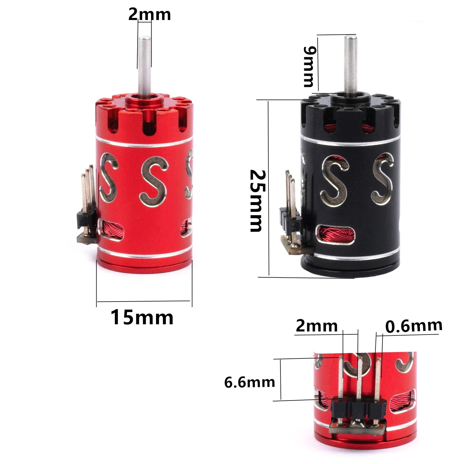 Mini 3500KV 1525 Brushless Motor and 2.0mm Banana plug for 1/24 1/28 RC Car WLtoys K989/k969 Kyosho MINI-Z Mr03 Pro Atomic DRZ.