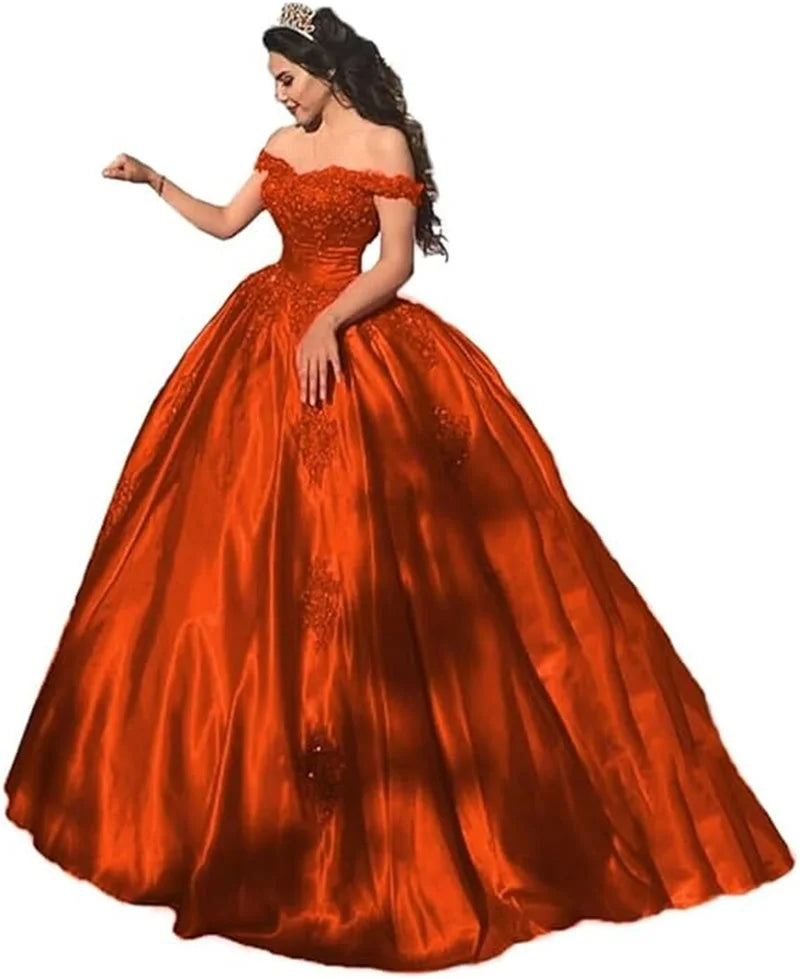 Maßgeschneiderte arabische Abendkleider, elegante rote Perlenstickerei, Spitzenapplikationen, Ballkleider, Quinceanera-Kleider, schulterfreie Partykleider.