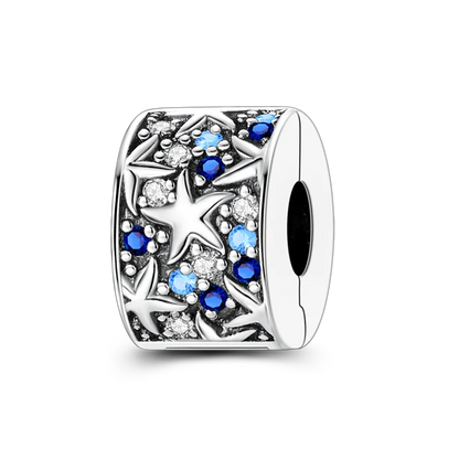 Silver Clasp 925 Sterling Silver CZ pave Clip Charms Daisy Beads Stopper Safety Chain fit Original Bangle Bracelet Jewelry Clip