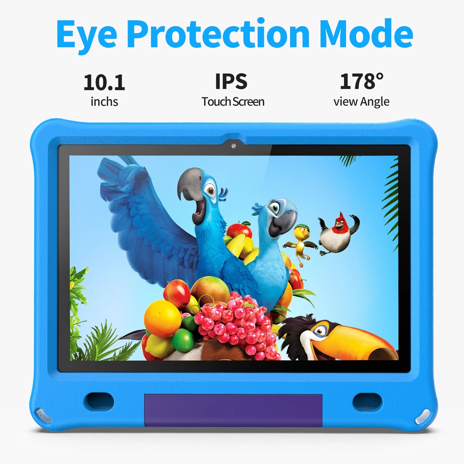 Android Tablet for Kids 10.1 Inch Octa-Core with Case, 64GB 1TB Expandable for Toddler Children, Parental Control, Dual Camera,.