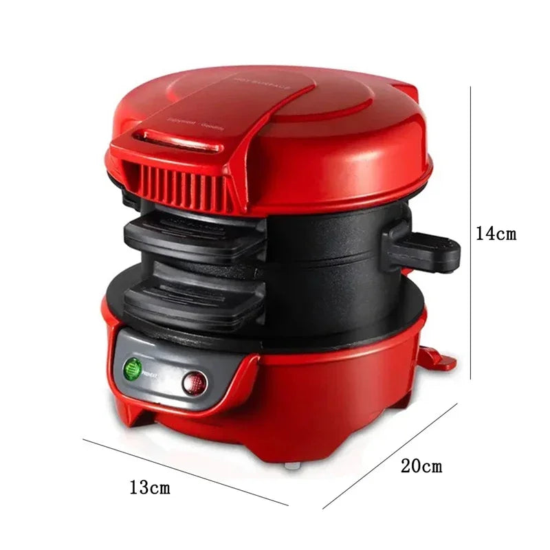Household Breakfast Maker Machine Portable Mini Hamburg Sandwich Bread Toaster with Non Stick Egg Cooker Ring Waffle Machine.