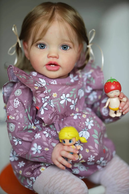 NPK 24Inch Newborn Baby Toddler Doll Reborn Lottie Princess Girl Lifelike Soft Touch 3D Skin Art Doll with Hand Rooted Hair.
