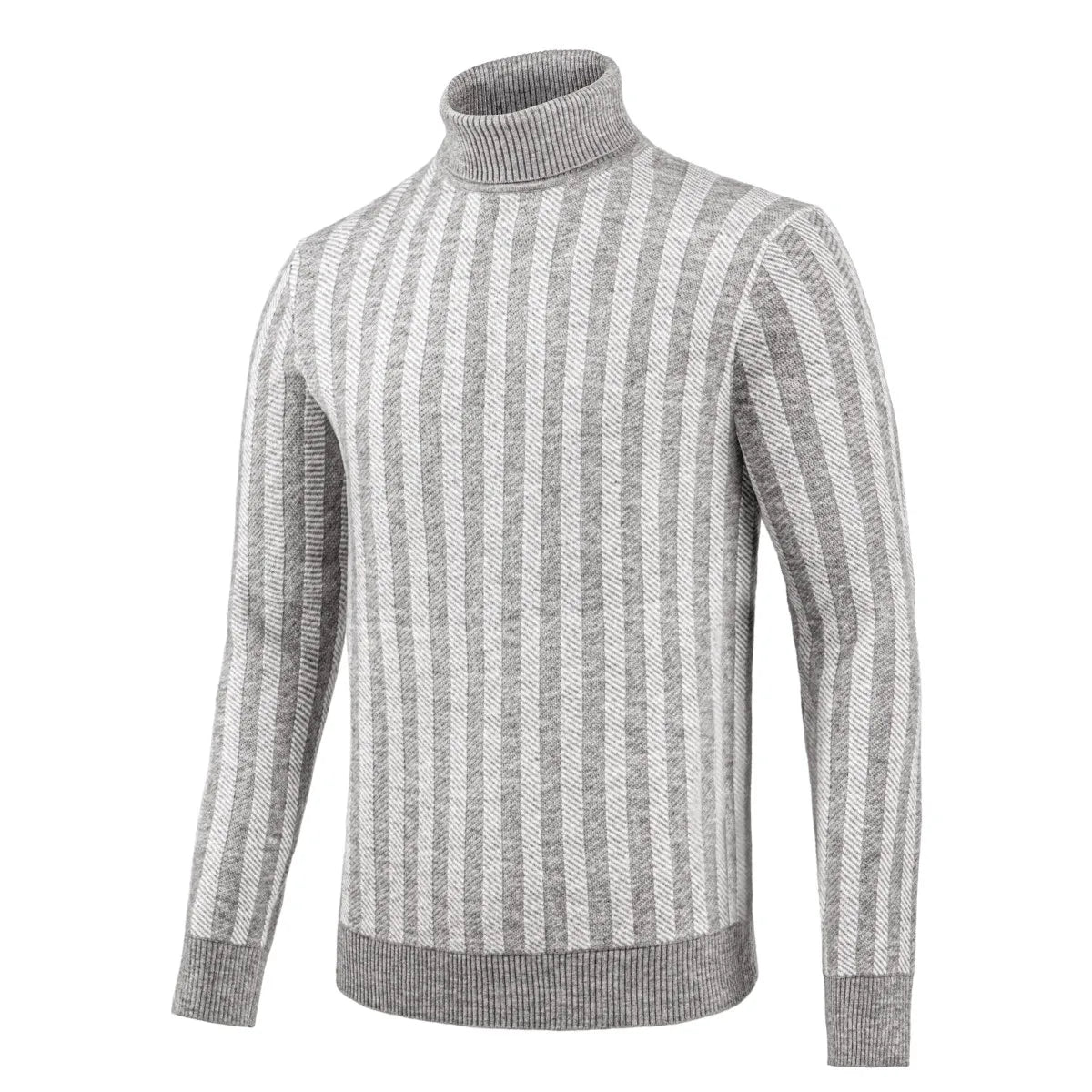 VOBOOM Men's Casual Slim Fit Basic Tops Knitted Lightweight Crewneck Twist Sweaters Turtleneck Pullover Sweater.