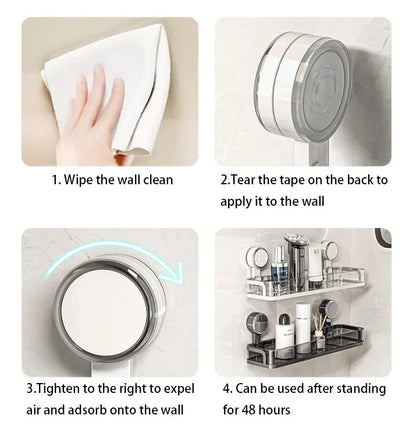 Saugnapf Badezimmer Dusche Gel Lagerung Rack Ohne Stanzen Waschbecken Rack Waschraum Wand-montiert Kosmetik Lagerung Rack