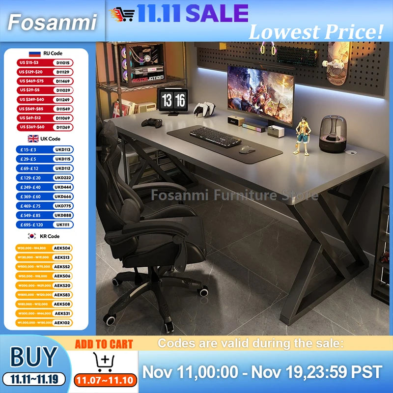 Kompaktes Büro-Schreibtisch- und Stuhl-Set, ergonomischer Computer-Stuhl aus Netzstoff, Tisch zum Spielen, Schreiben, moderne Wohnmöbel, Schreibtische, Stühle-Sets