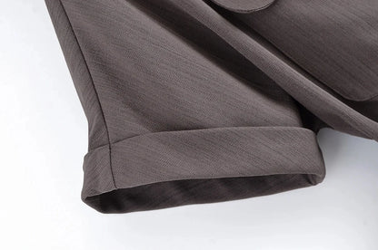 Casual Pants 2 Pieces Sets For Women Short Sleeve Coat High Waist Trousers Women's Suit 2025 Two Pieces Loose Woman Outfits.