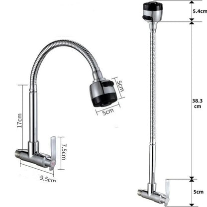 Kitchen Faucet Wall Mount 2 Function Hot and Cold Water Sink Faucet 360 Degree Rotating Sprayer Faucet Bathroom Accessory