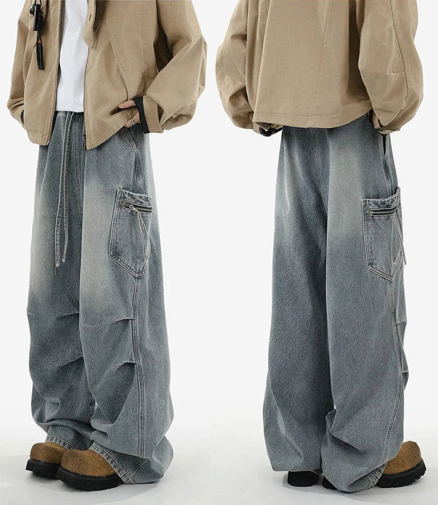 Y2K Men's Baggy Jeans Unisex Trendy Casual Wide-Leg Denim Pants High Street Quality American Style Streetwear Oversize Trousers.