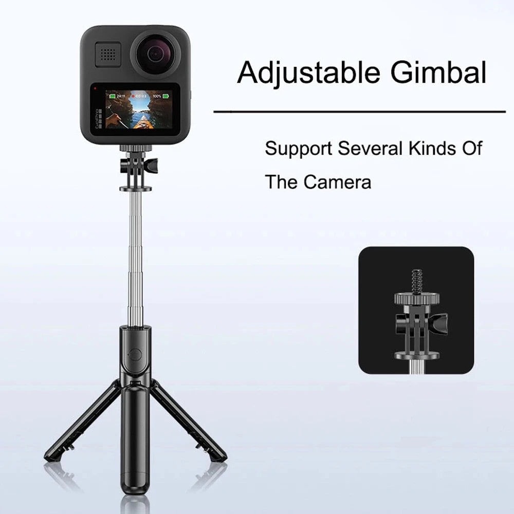 Bluetooth Selfie Stick Mobile Phone Holder Retractable Portable Multifunctional Mini Tripod With Wireless Remote Shutter.