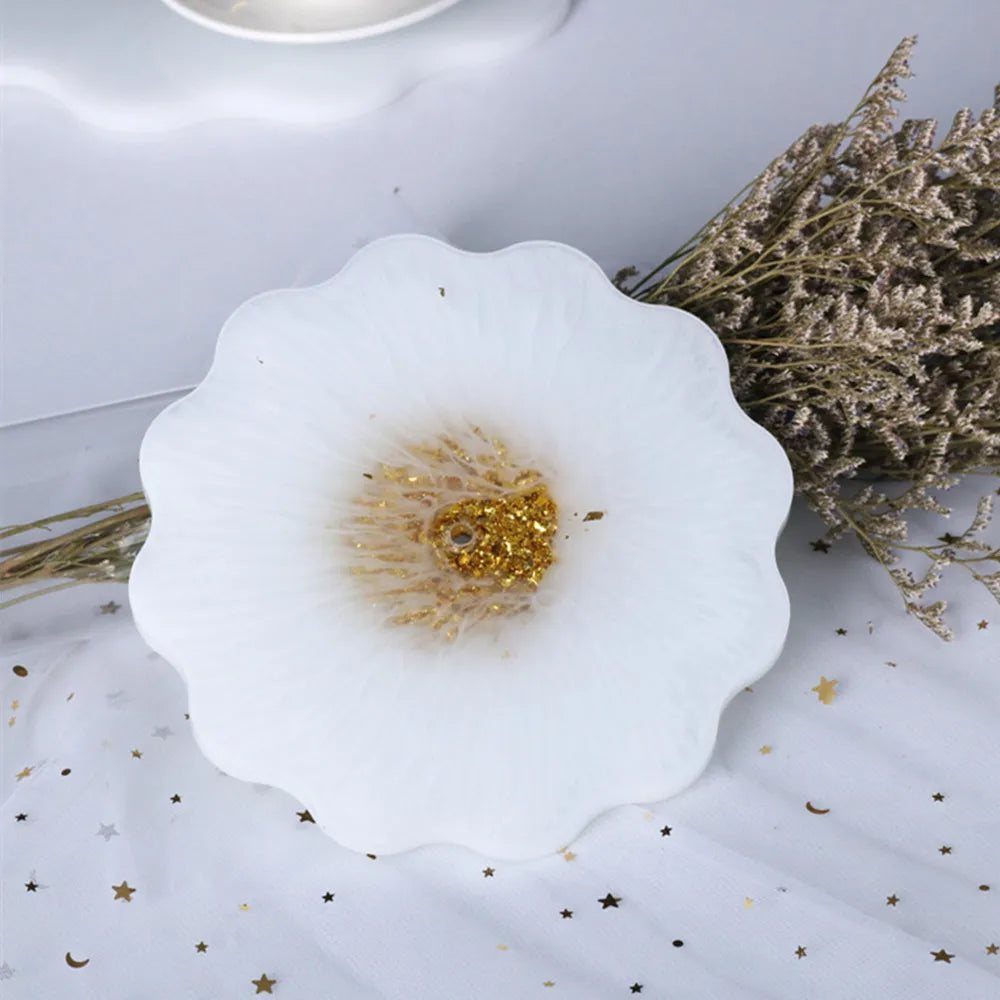 Three-layer Fruit Plate Tea Plate Silicone Molds Cup Pad Epoxy Resin Casting Mould for DIY Epoxy Resin Home Table Decoration.