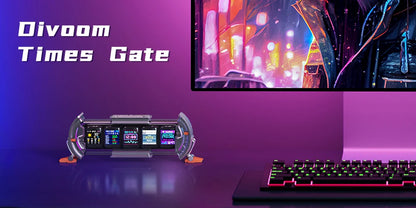 Divoom Times Gate - Cyberpunk Gaming Setup Digital Clock with Smart APP Control, WiFi Connect, RGB LED Display,.