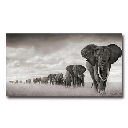 Walking Elephant Home Decoration Canvas Painting Modern Light Luxury Living Room Wall Art Posters High End Picture Print Artwork