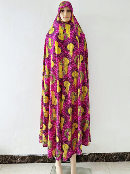6XL  Muslim Womens Hooded Abaya African Sleeveless Prayer Garment Kaftan Dress With Hijab Floral Dubai Saudi Robe Ramadan