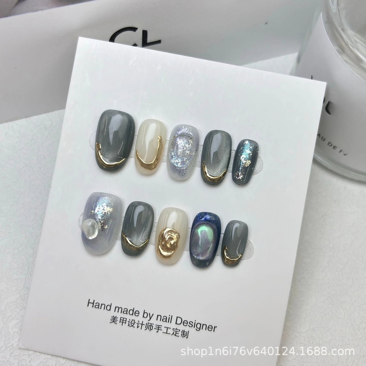 10Pcs Blurred Oval Handmade Press on Nails Simple Fake Nails Wearable Stick-on Nails False Nail 네일팁 Накладные Ногти Faux Ongle.