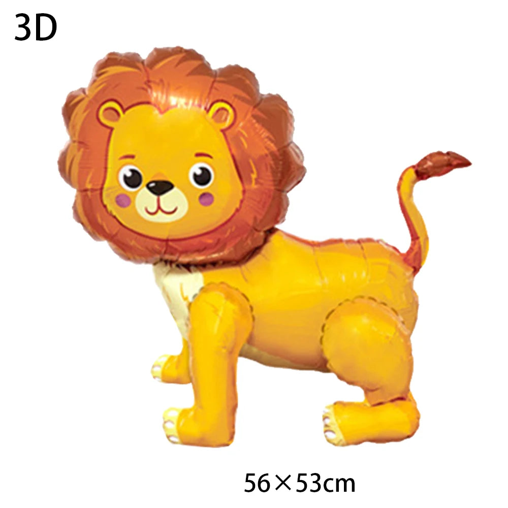 4D Stehender Löwe Giraffe Ballon Dschungel Tier Luftballons Baby Dusche Globos Kind Dschungel Safari Geburtstag Party Dekore Liefert.