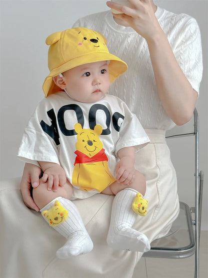 Cartoon Pooh Bär Bodys Schatz Tasche Furz Kleidung Baumwolle Weiche Sommer Baby Kleidung Neugeborenen Fotografie Strampler K5652.