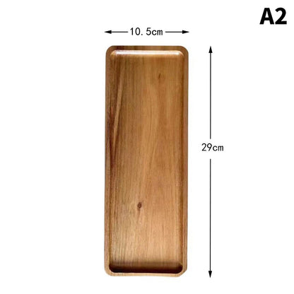 1PC Wooden Serving Trays Oval Wood Tray Platters for Serving Food Dishes Dinner Plates Solid Wood Round Dessert Plate.